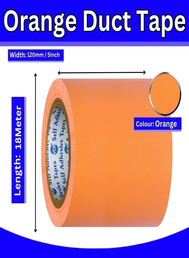 VCR Orange Duct Tape - 18 Meters in Length 120mm / 5" Width - 1 Roll Per Pack - Strong Book Binding Tape - Waterproof Heavy Duty Duct Tape - Image 5